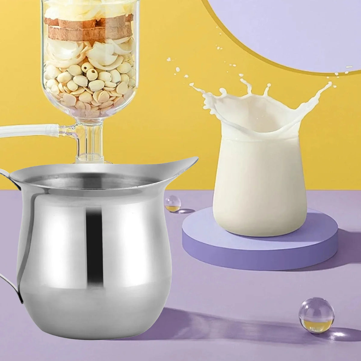 Stainless Steel Milk Frothing Pitcher – Latte Art Coffee Jug Milk Frothing Pitcher Qme