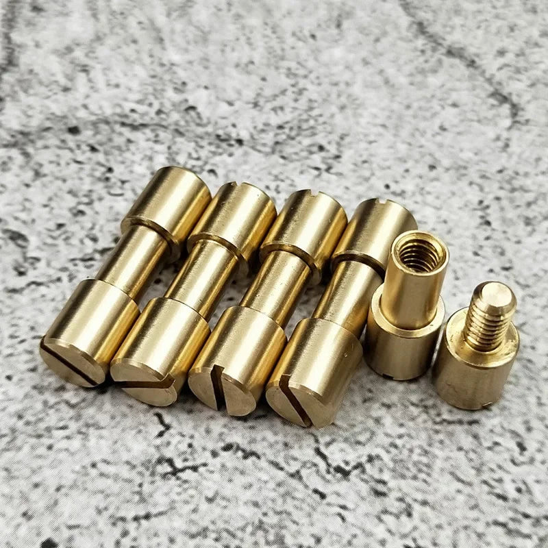 Brass Rivet Screws 4Pcs – DIY Knife Handle Fastener Hardware Rivet Screw Fasteners Qst 5mm