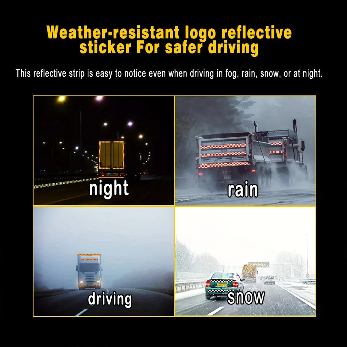 Reflective Safety Warning Tape Sticker – Car Bike Scooter Truck Reflective Safety Sticker Qme