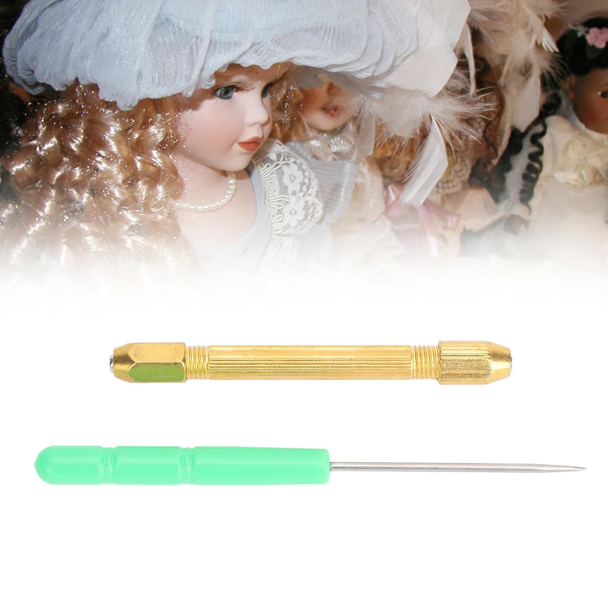 Doll Hair Wig Rooting Tool – Alloy Handle & Needles Set Doll Rooting Tool Qme