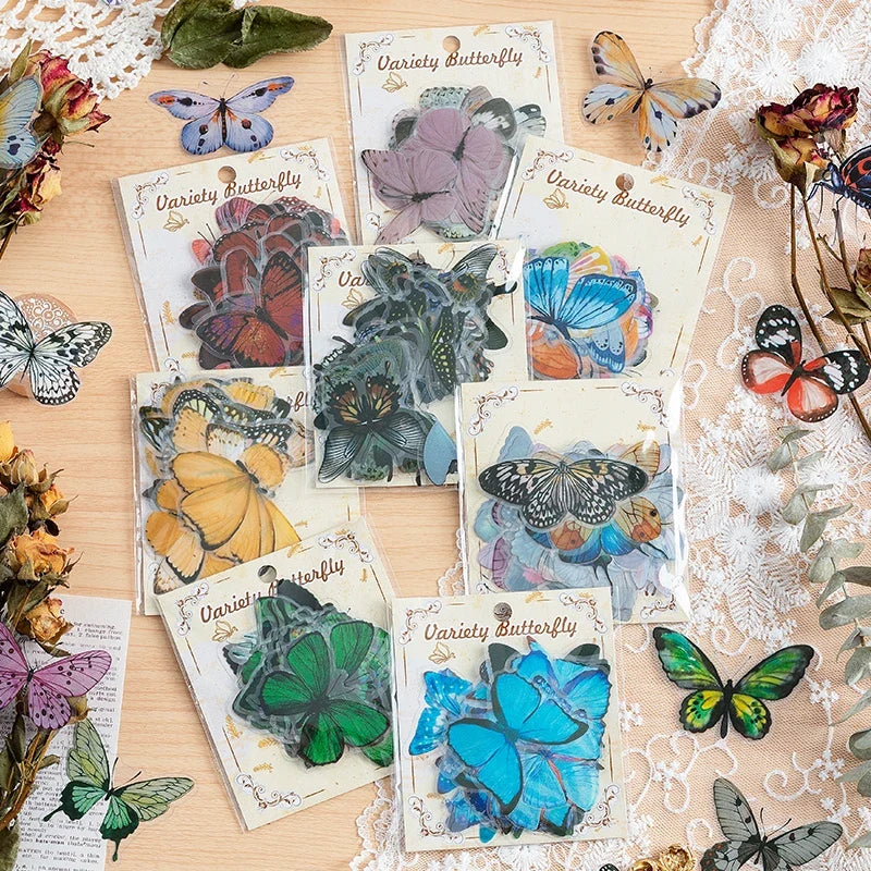 Butterfly Waterproof Stickers – Cute Aesthetic DIY & Scrapbooking Decorative Stickers Qme