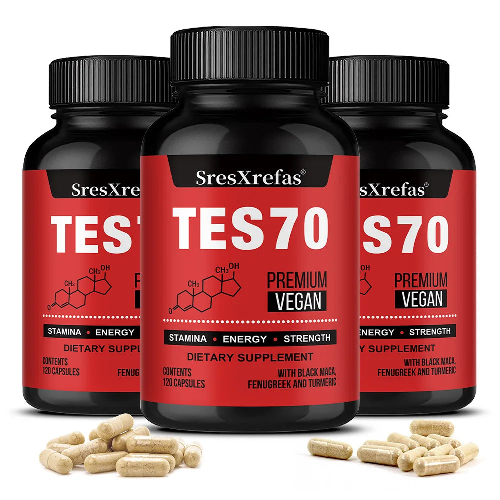 Fenugreek, Turmeric & Black Maca Capsules | Energy & Vitality Herbal Supplement Qst 120 count-3 bottle
