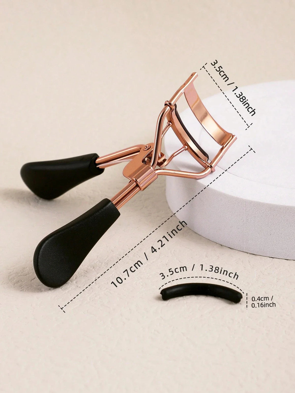 Eyelash Curler with 15 Silicone Pads – Portable Stainless Steel Eyelash Curler Qme