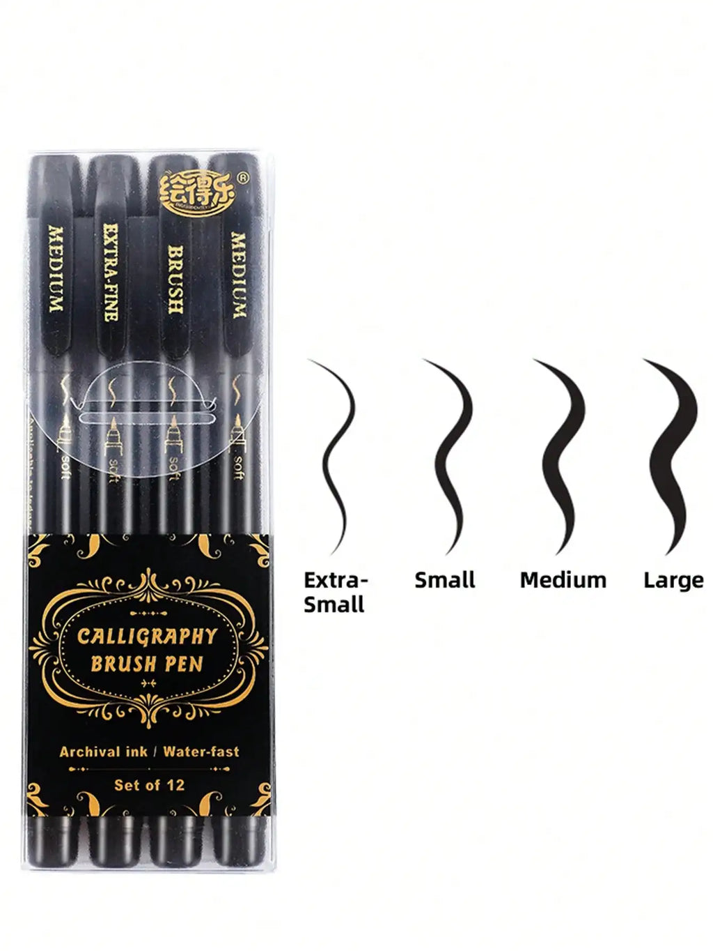 Black Calligraphy Brush Marker Pens – Art & Craft Writing Set Calligraphy Brush Pens Qme 4 Pcs Set