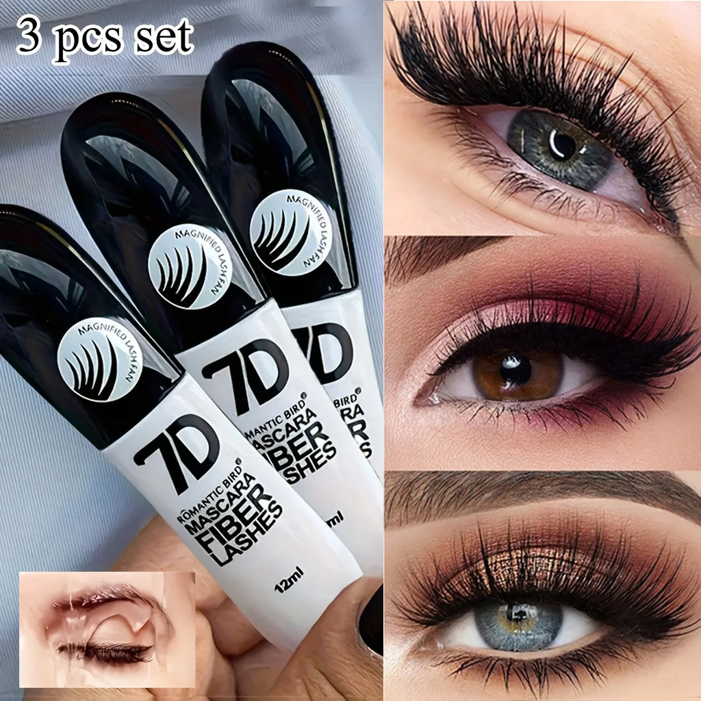 9D Fiber Mascara – Waterproof, Curling & Sweatproof Fiber Mascara Qme 3PCS