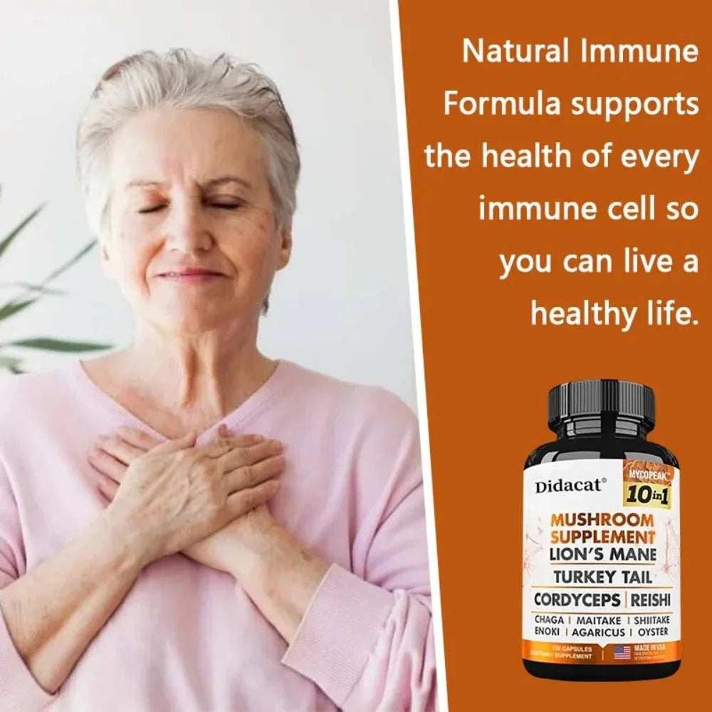 10x Mushroom Complex – Immunity, Energy & Cognitive Support Mushroom Supplement Qst