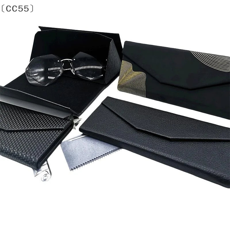 Triangle Glasses Case – Waterproof Folding PU Leather Eyeglass Box Eyeglass Case Qst