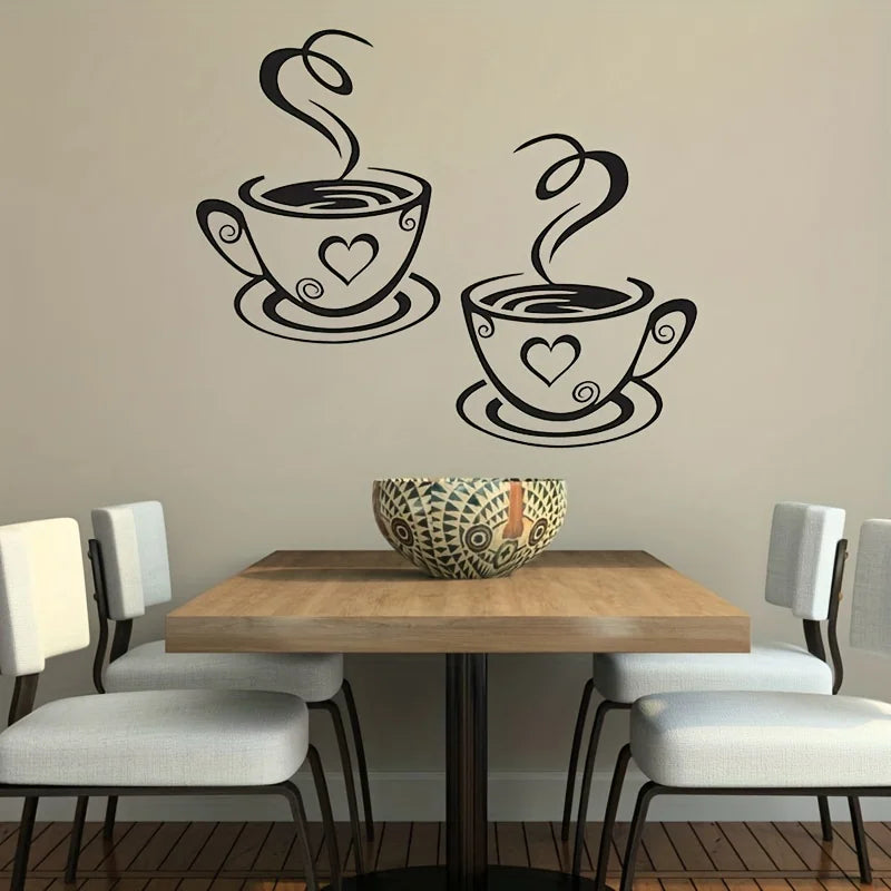 Coffee Cup Wall Sticker – Home Kitchen Decoration Decal Wall Decoration Sticker Qme