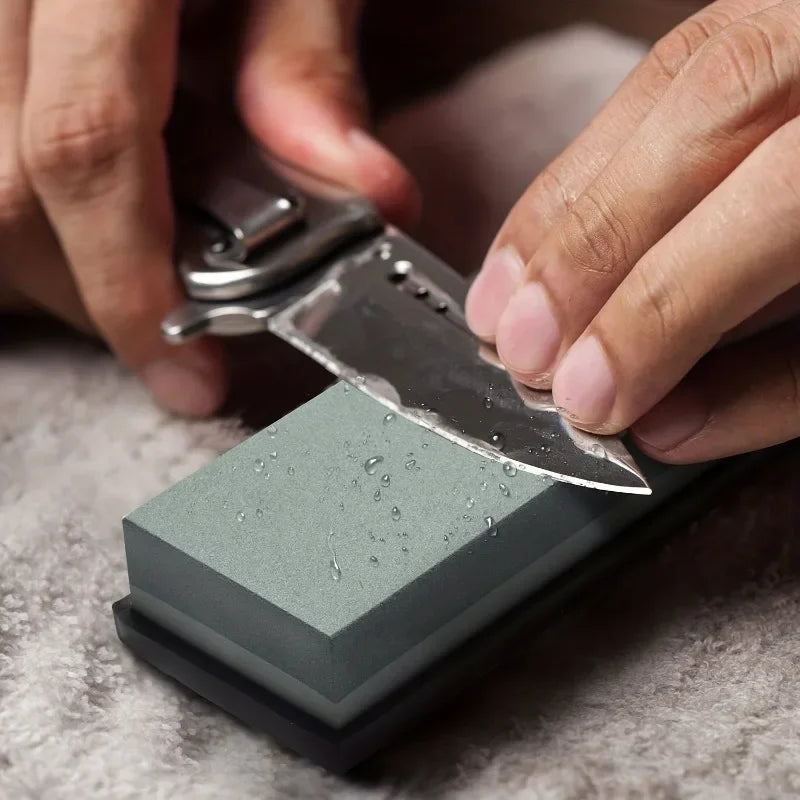 Dual Grit Diamond Knife Sharpening Grindstone | Kitchen & Industrial Knife Sharpening Stone Qme
