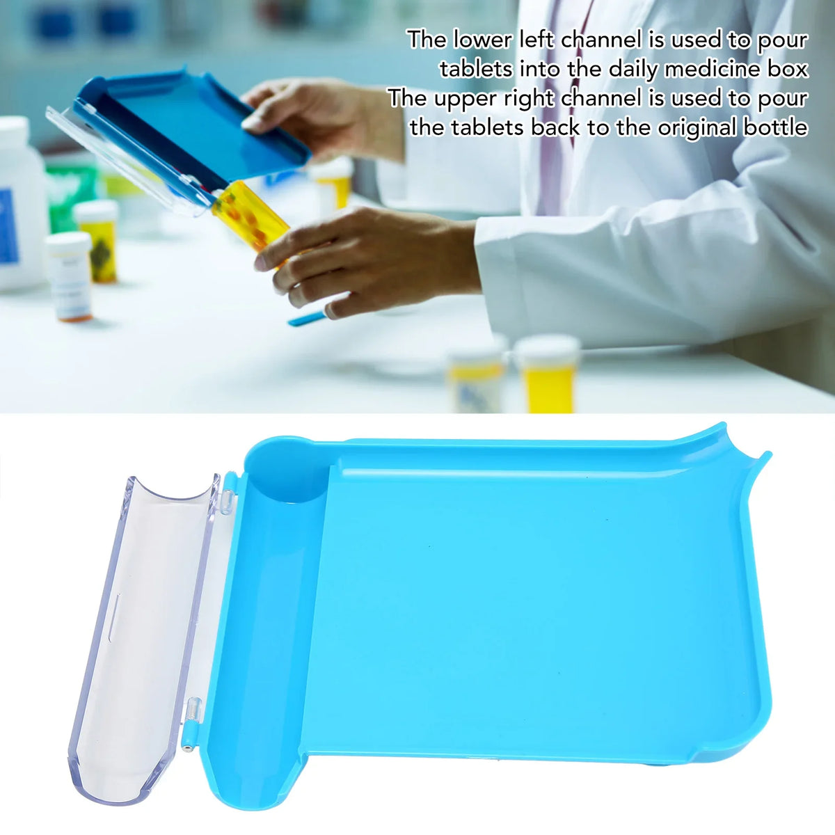 Plastic Tablet Counting & Dispensing Tray with Spatula Tablet Dispensing Tray Qme