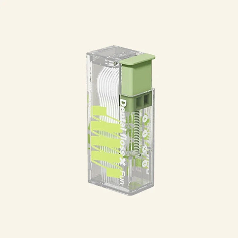Portable Automatic Floss Dispenser – Refillable Floss Picks Floss Dispenser Qme green