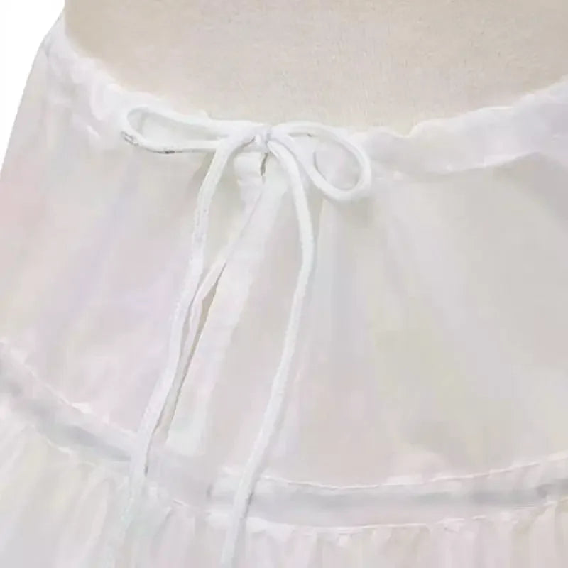 Girls White Lace Petticoat Skirt | Adjustable Princess Underskirt Girls Petticoat Skirt Qme