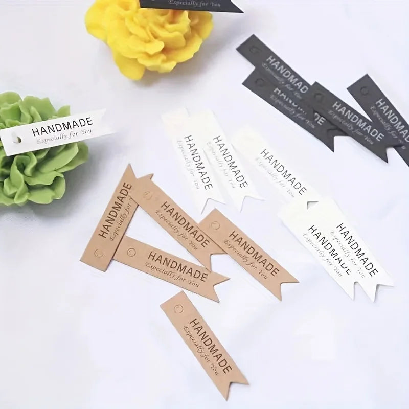 Kraft Paper Fishtail Gift Tags English Letters – 10 Pack Kraft Paper Gift Tags Qme WHITE