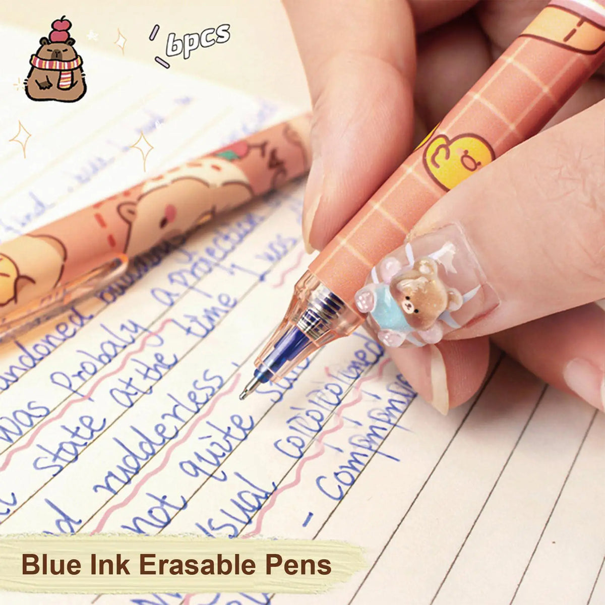 Erasable Gel Pens Set – Cartoon Animal Retractable 0.5mm Fine Point Erasable Gel Pen Set Qme