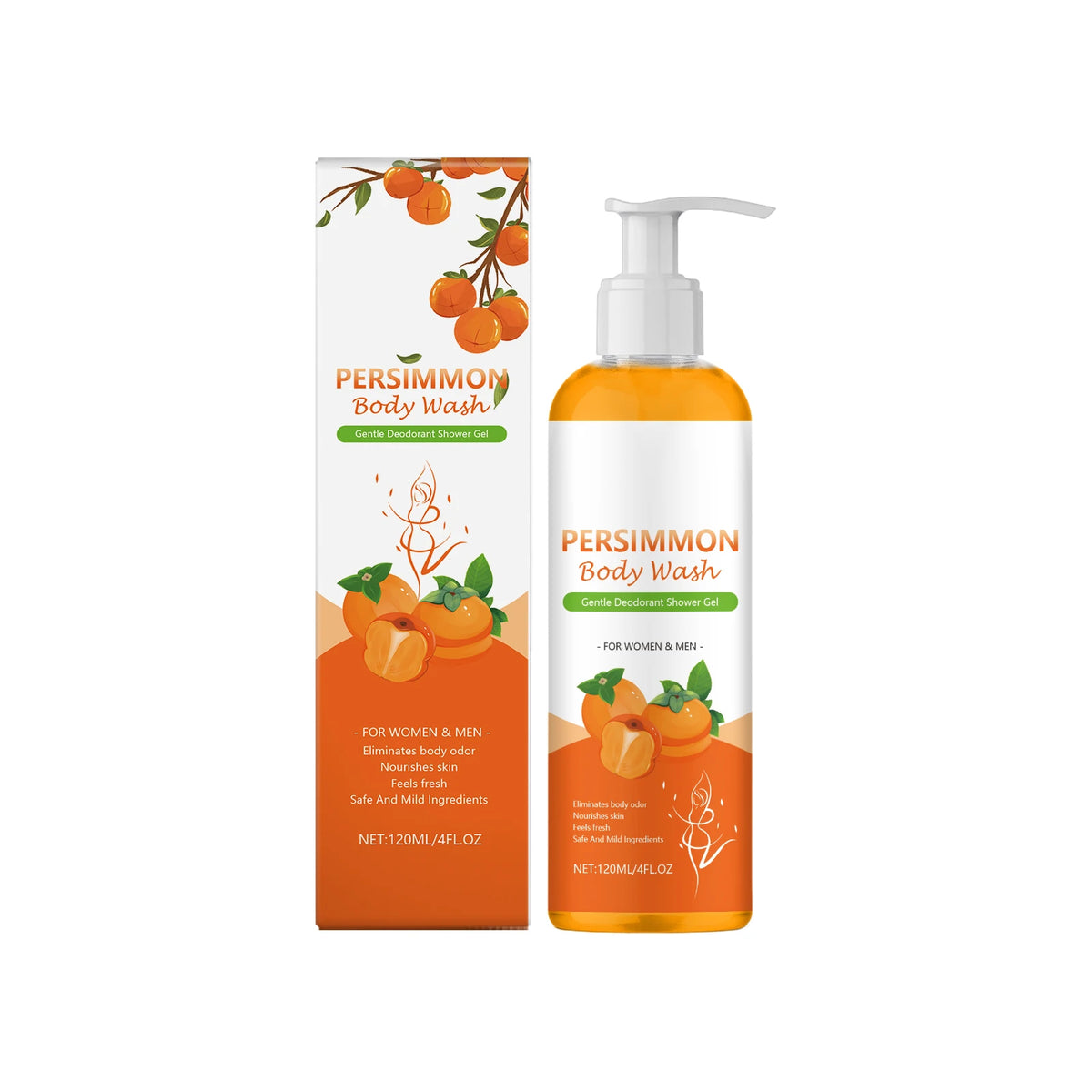 Persimmon Body Shower Gel – Gentle Cleanse & Moisturize Body Shower Gel Qst 120g Moisturizing