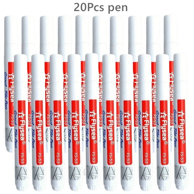 Waterproof Grout Pen Tile Marker – 10 Pack, 18 Colours Grout Repair Pen Qme 20Pcs White
