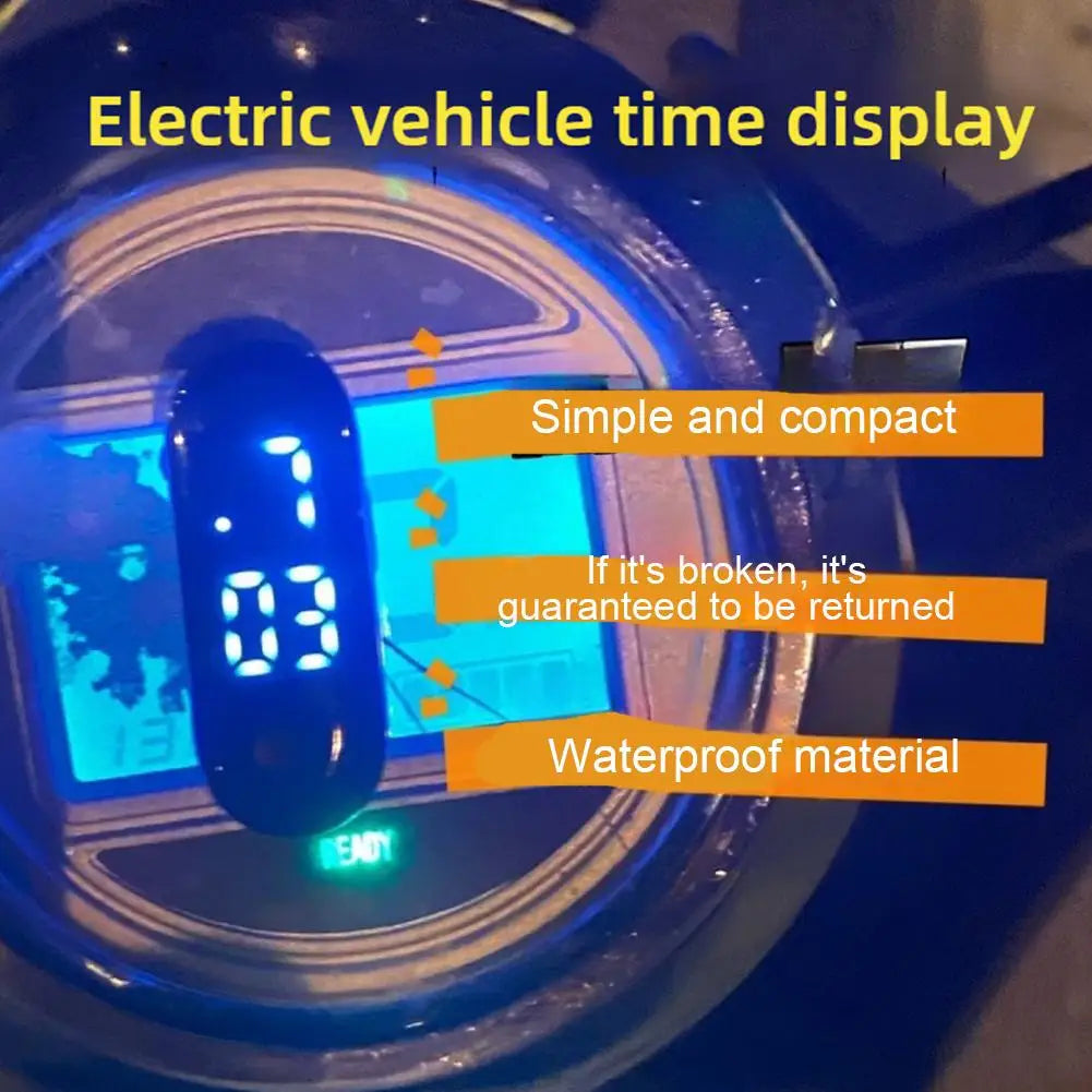 Waterproof Onboard Digital LED Clock for Motorcycle & Scooter Onboard Vehicle Clock Qme