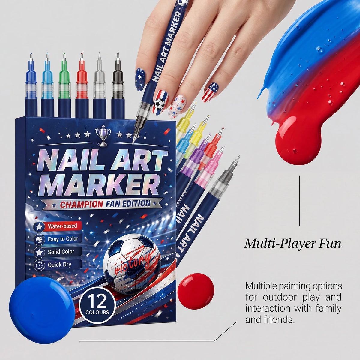 DIY Nail Art Pens – 12 Colors, Quick-Drying & Waterproof Nail Art Pens Qst