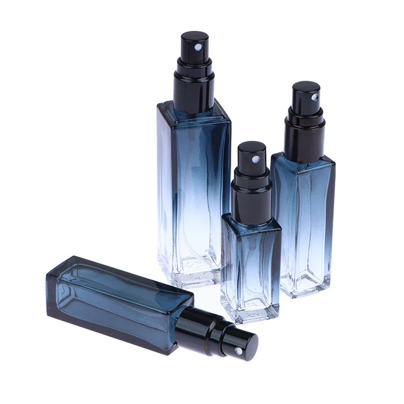Gradient Blue Glass Perfume Atomizer Spray Bottle | Travel Size Perfume Spray Atomizer Qme