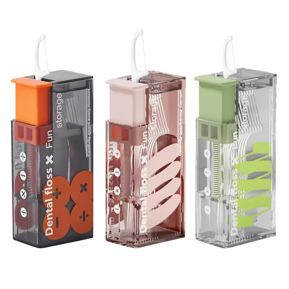 Pop-Up Dental Floss Dispenser – Portable 10-Pick Storage Box Dental Floss Dispenser Qst