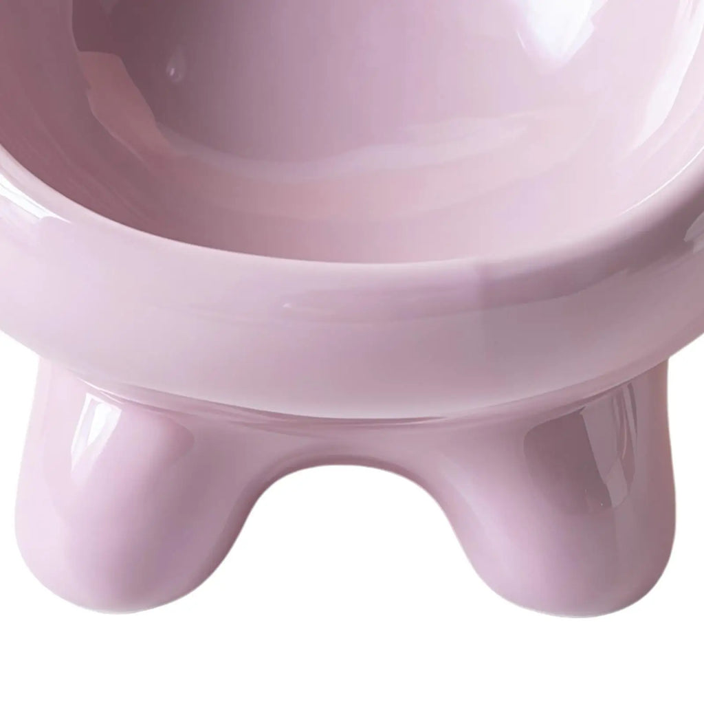Elevated Tilted Ceramic Cat Bowl – Anti-Slip Wide Pet Dish Elevated Pet Bowl Qme