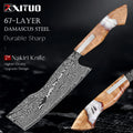 7" Japanese Nakiri Knife – 67-Layer Damascus Steel | XITUO Damascus Nakiri Knife Qst Nakiri Knife