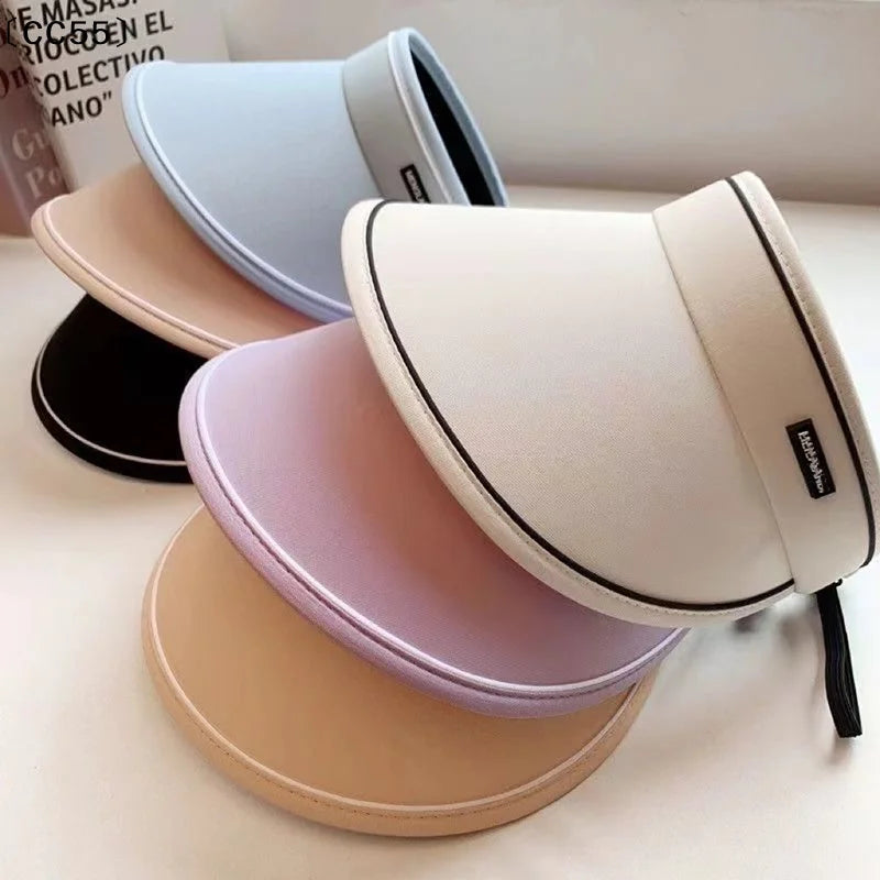 Women's Wide Brim UV Sun Visor Hat – Foldable & Packable Sun Visor Hat Qst