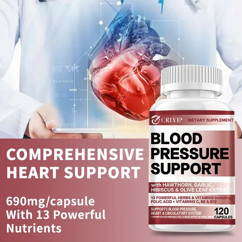 Xemenry BP Support Supplement – Heart & Brain Wellness, 13+ Herbs Wellness Supplement Qst
