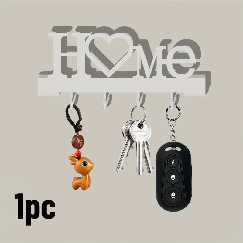 Love Heart Wall-Mounted Key Hook Entry Organizer – Iron Wall Key Hook Organizer Qme