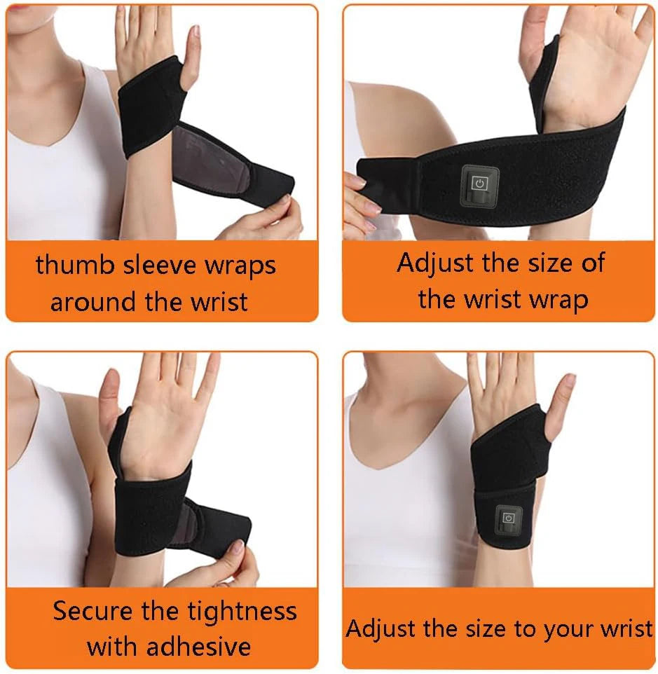 USB Electric Heated Wrist Brace – Carbon Fiber Thumb Support Heated Wrist Brace Qst