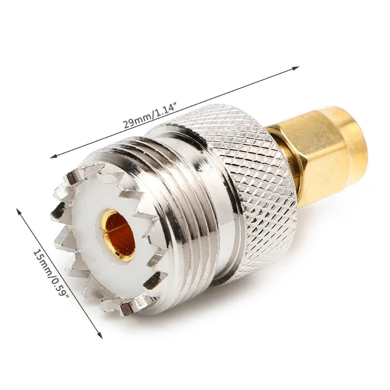 UHF Female to SMA Male Coaxial Adapter Connector Coaxial RF Adapter Qme