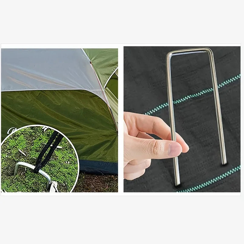 U-Shaped Garden Stakes – Secure Weed Fabric & Landscape Nets Garden Stakes Qme