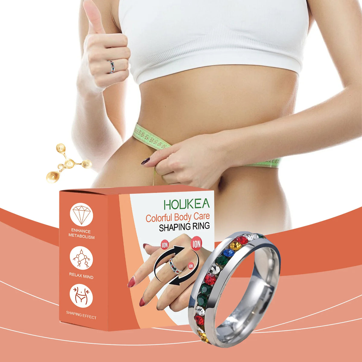 HOUKEA Stainless Steel Slimming Finger Ring – Unisex Wellness Slimming Finger Ring Qst