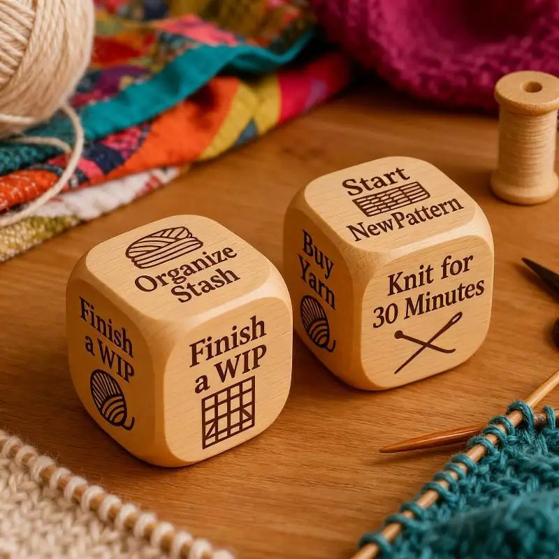 Wooden Decision Dice for Quilting, Sewing & Book Lovers Novelty Craft Dice Qme StyleB