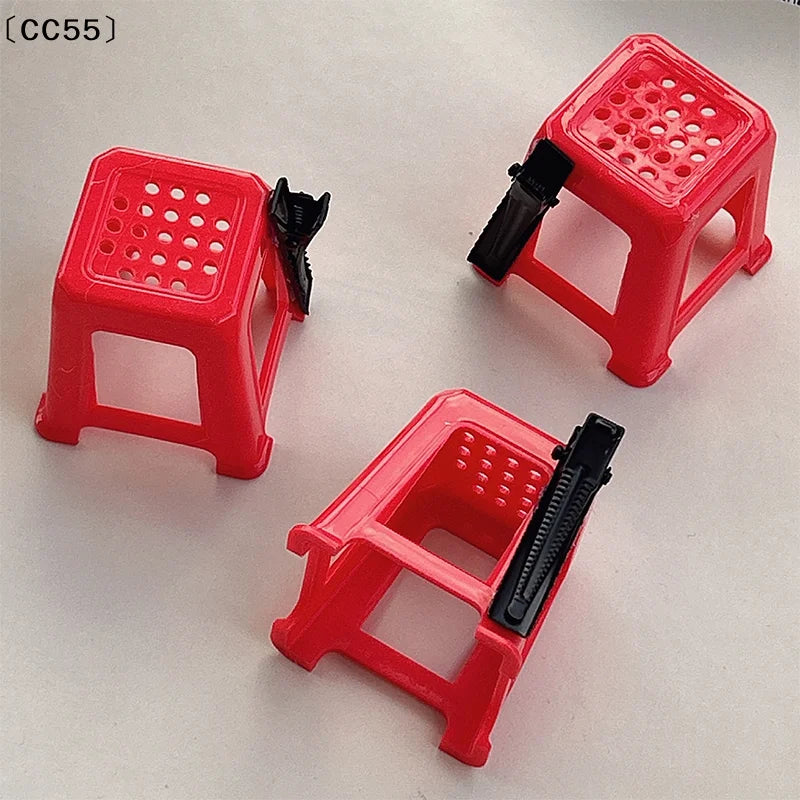 Novelty Red Stool Hair Clips – Funny Hairpin Accessories Novelty Hair Clip Qst