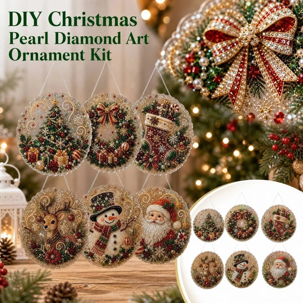 Christmas Pearl & Diamond DIY Hanging Decoration Kit | Acrylic DIY Craft Kit Qme