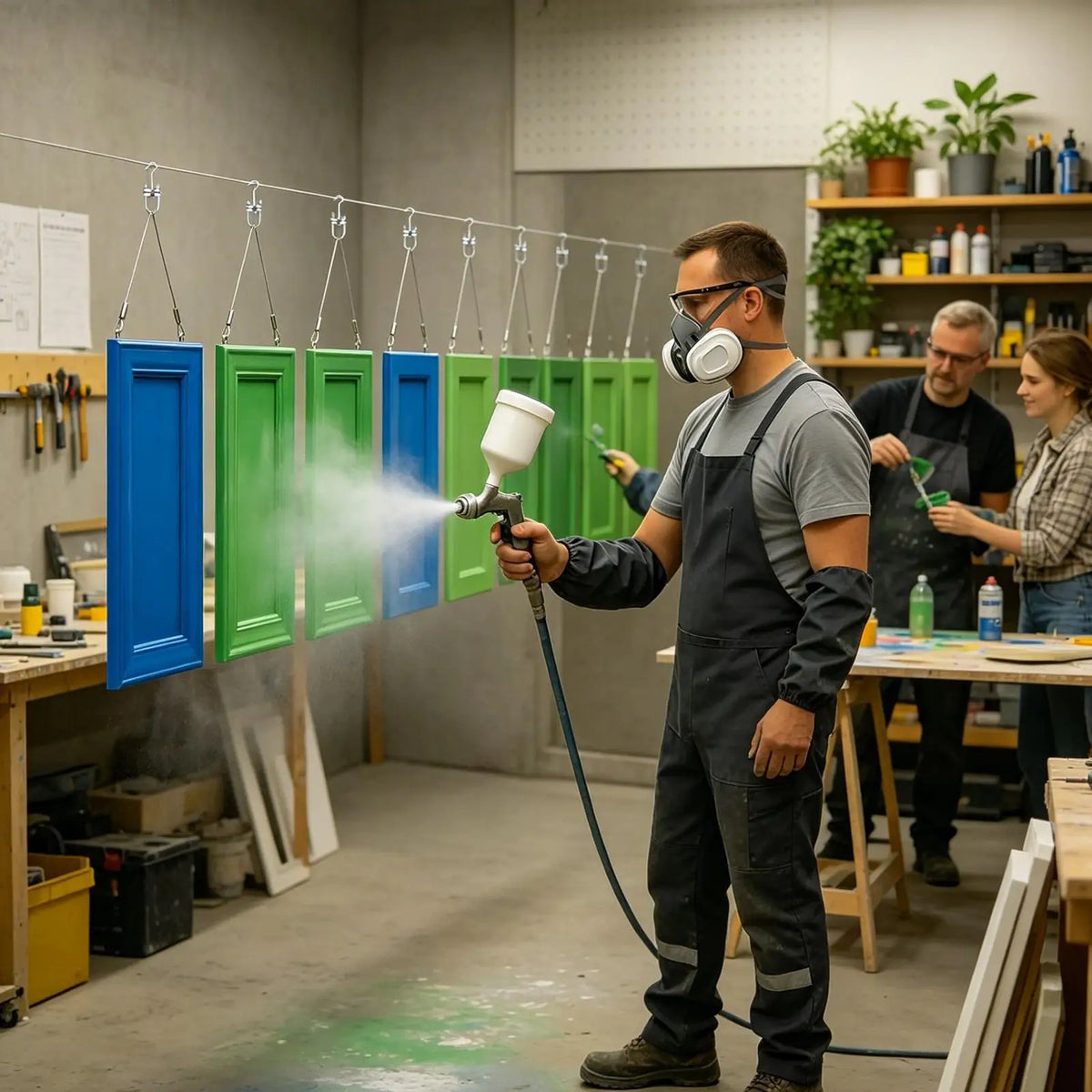 360° Rotating Door Painting Hanger & Varnishing System | Qme Painting Hanger System Qme