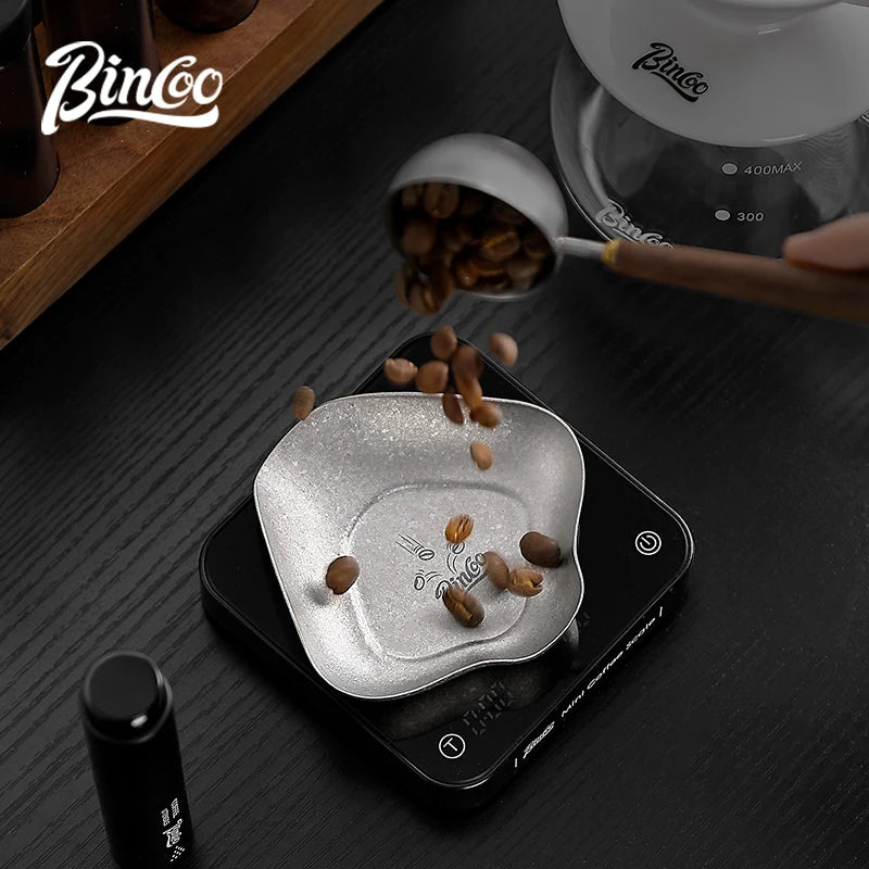 Bincoo Titanium Coffee Dosing Tray – Barista Bean Transfer Plate Coffee Dosing Tray Qst