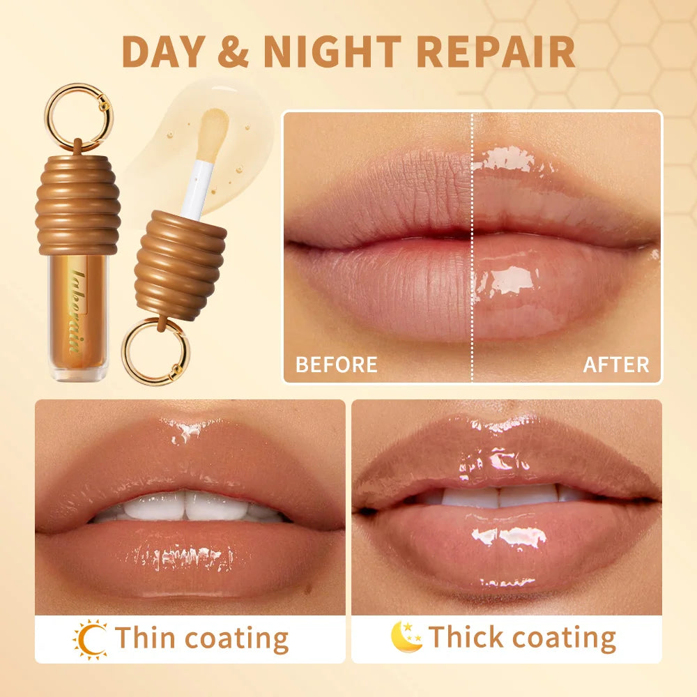 Lakerain Brazilian Honey Lip Gloss – Moisturizing & Plumping Lip Gloss Qst