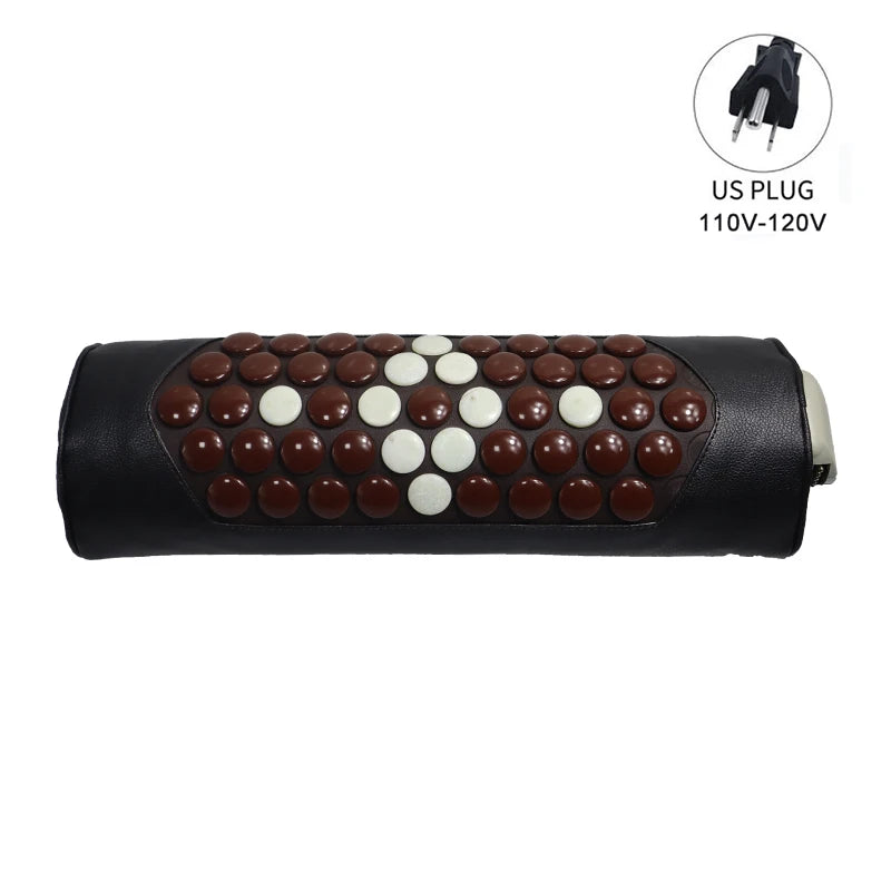 Jade & Tourmaline Hot Stone Neck Massage Pillow | 30–70°C Heat Neck Massage Pillow Qst US Plug