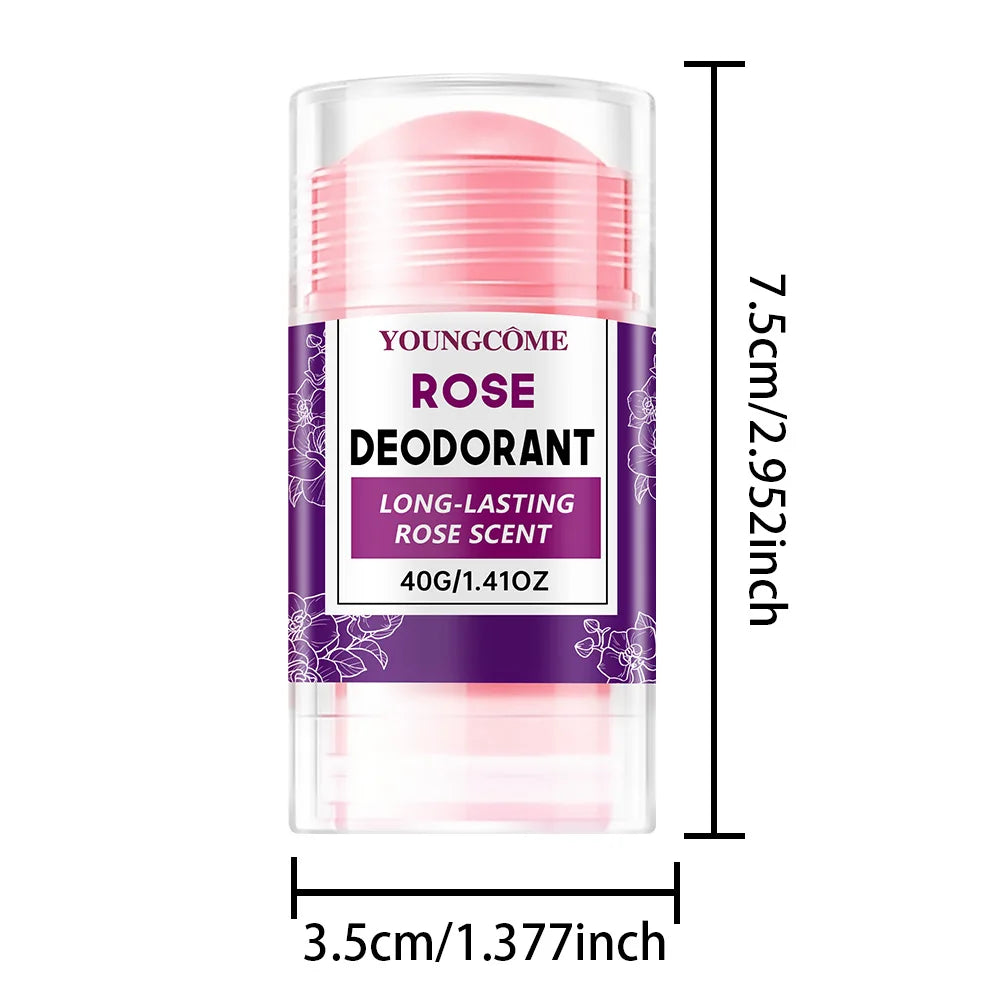 YOUNGCOME Rose Deodorant Stick – Women's Antiperspirant Deodorant Stick Qst 40g