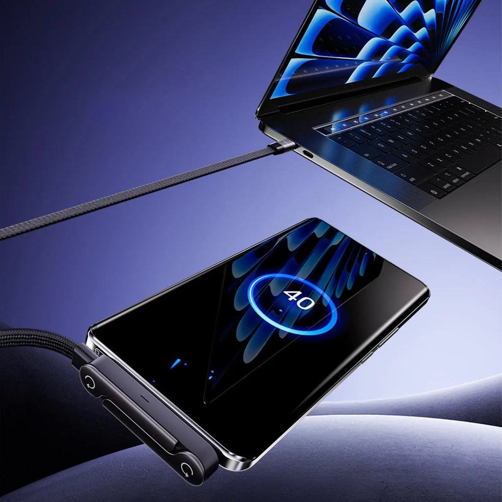9FT Right Angle USB-C Fast Charging Cable with Wire Holder USB-C Charging Cable Qme