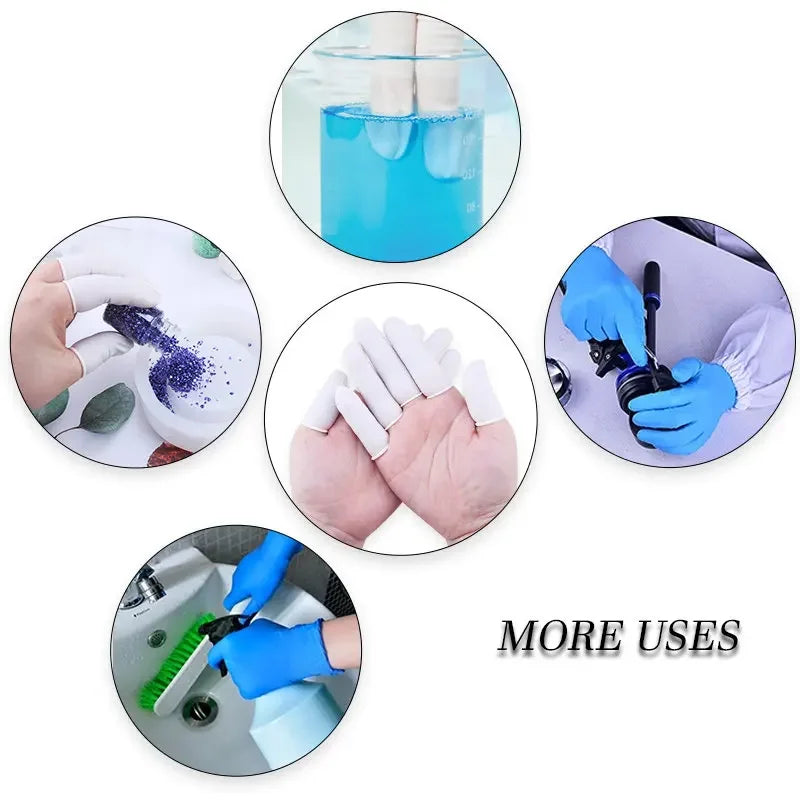 Disposable Latex Finger Cots – Anti-Static Rubber Fingertips Latex Finger Cots Qme