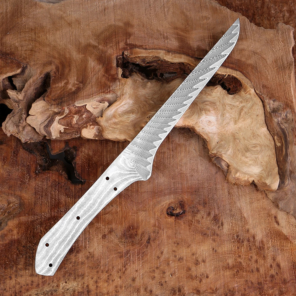 67-Layer Damascus Steel Boning Knife Blank Blade – Full Tang DIY Knife Blank Blade Qst