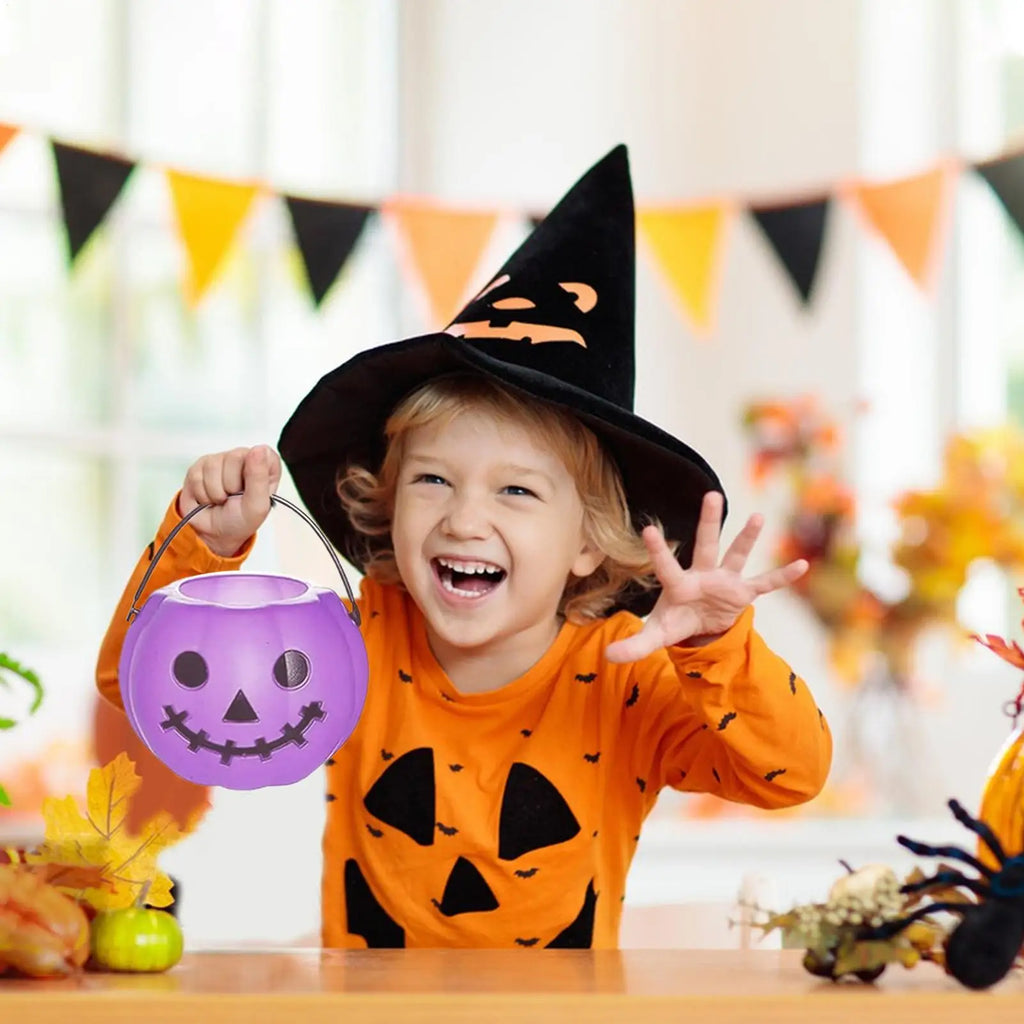 Halloween Candy Bucket 6-Piece Ghost Jack O Lantern Set Halloween Candy Bucket Qme