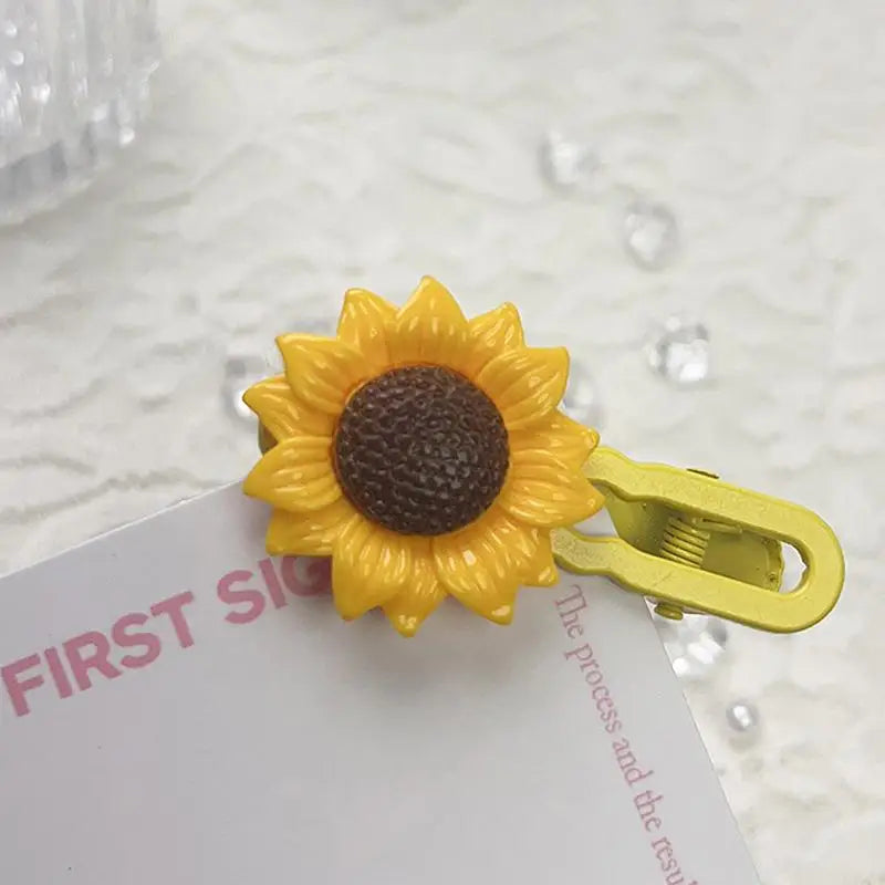 Sunflower Cartoon Hairpin Set – Sweet Fringe Clips for Girls 5pcs Hair Clips Set Qst A1