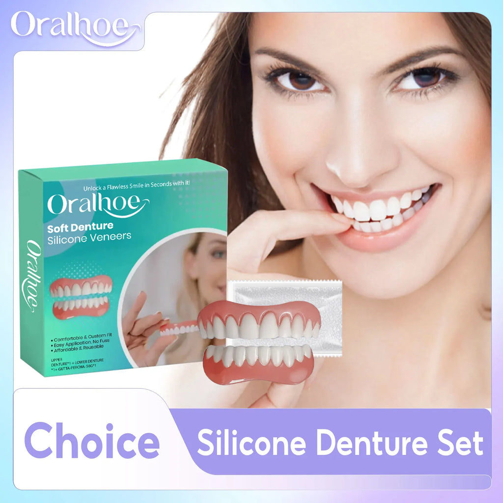 Silicone Denture Reline Kit – Full Set Comfortable False Teeth Denture Reline Kit Qme