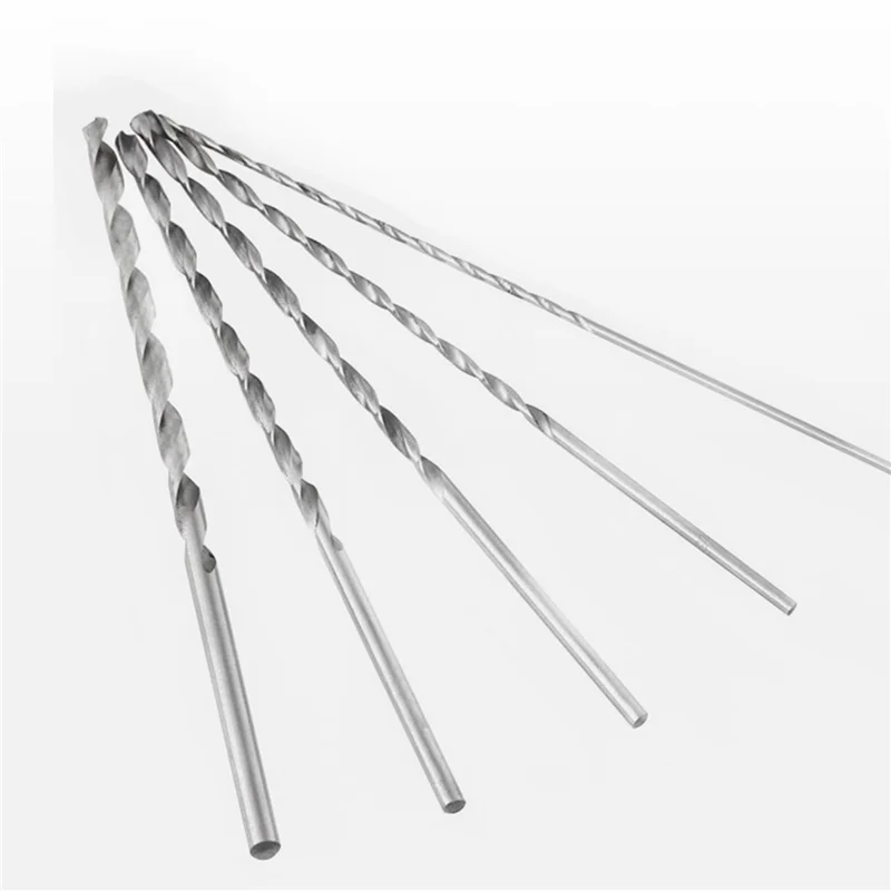 Extra Long HSS Twist Drill Bits Set – Straight Shank Wood & Metal HSS Drill Bit Set Qme silver