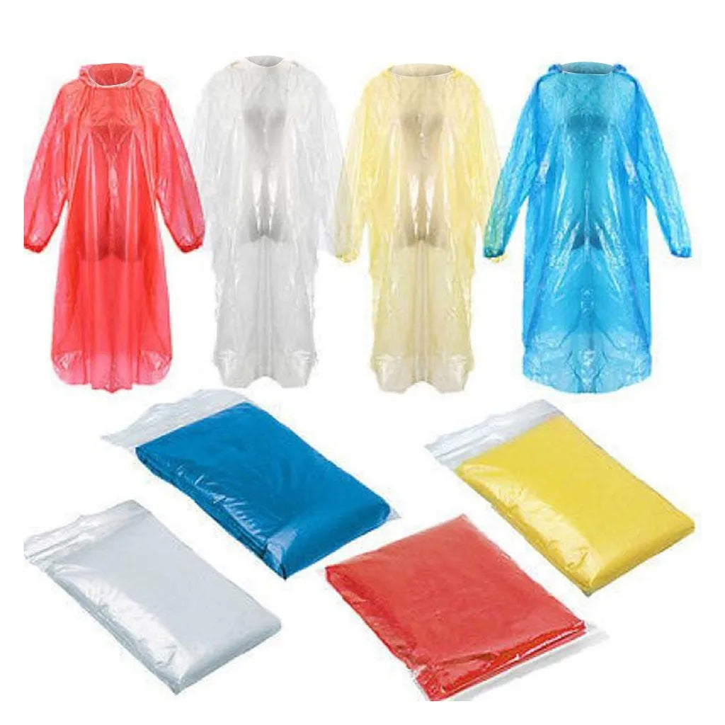 Adult Disposable Emergency Raincoat – Lightweight Transparent Poncho Disposable Rain Poncho Qme 50pcs