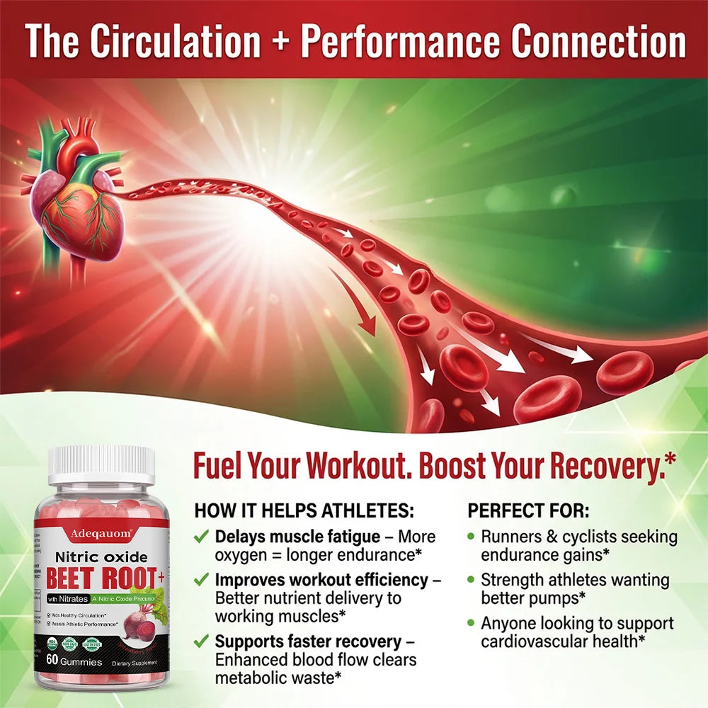 Organic Beetroot Extract Gummies – Energy & Daily Wellness Herbal Supplement Qst